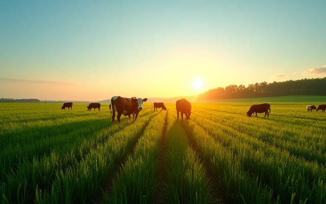 Buchcover eines Buches über regenerative Landwirtschaft mit einem Feld im Sonnenaufgang.